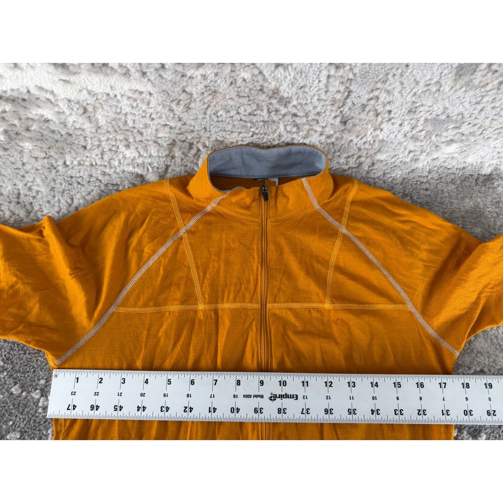 iBex Size M Full Zip Merino Wool Cycling Jersey Orange Short Sleeve Women - Picture 5 of 7